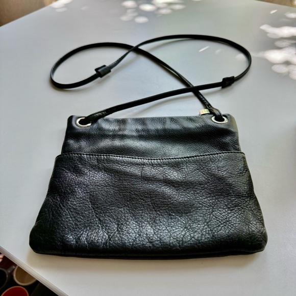 Margot Black Pebbled Leather Crossbody Bag with Sleek Design - Picture 1 of 5
